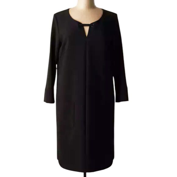 LUISA CERANO Dresses & Skirts - Luisa Cerano Black Long Sleeve Shift Dress Women’s Size 6